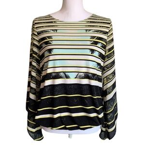 Alfani Palm Tree Blouse Size Medium